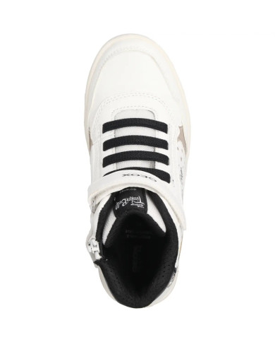 SNEAKERS  GEOX BAMBINA J SKYLIN G. F - SIN+TES.GLIT WHITE/BLACK J368WF 0BCEW C0404/A