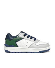 SNEAKERS GEOX BAMBINO J WASHIBA B - VIT.SINT. LT GREY/DK GREEN J45LQB 000BC C1L3X/A 