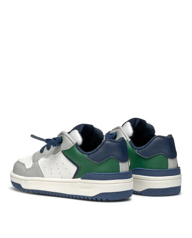 SNEAKERS GEOX BAMBINO J WASHIBA B - VIT.SINT. LT GREY/DK GREEN J45LQB 000BC C1L3X/A 