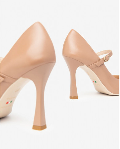 DECOLLETE NEROGIARDINI DONNANAPPA PANDORA NOCCIOLA TPU METZ MISSI NATUR TACCO 9,5CM I408631DE/407