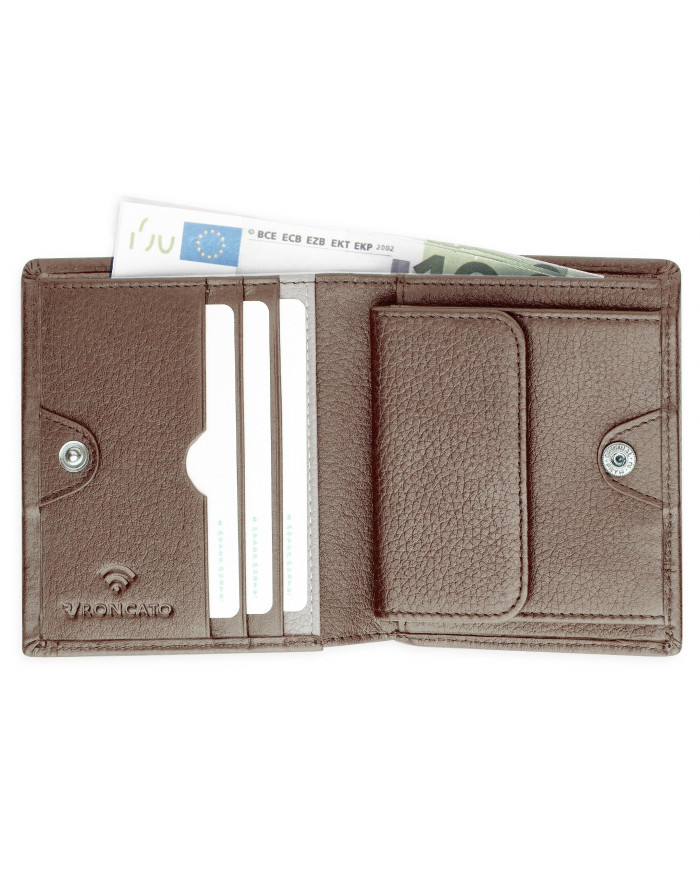 PORTAFOGLIO RONCATO UOMO PICCOLO  CON PORTA MONETE ALASKA 41241444 MOGANO