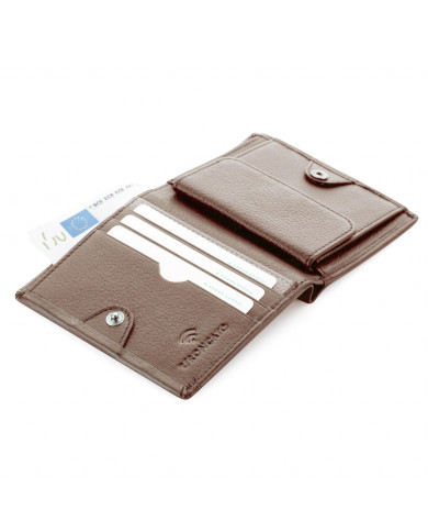 PORTAFOGLIO RONCATO UOMO PICCOLO  CON PORTA MONETE ALASKA 41241444 MOGANO
