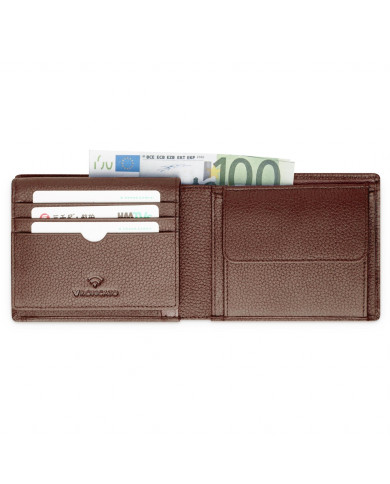 PORTAFOGLIO RONCATO UOMO ORIZZONTALE PATTA E PORTA MONETE ALASKA 41241044 MOGANO