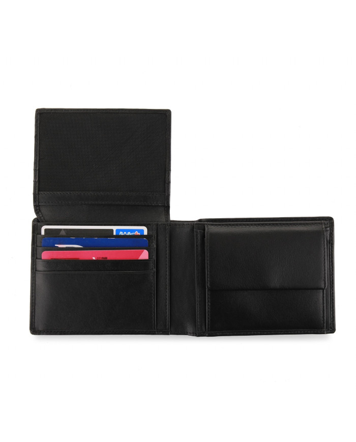 PORTAFOGLIO RONCATO UOMO ORIZZONTALE CON PORTA MONETE E PATTA PASCAL NERO 41290001 NERO
