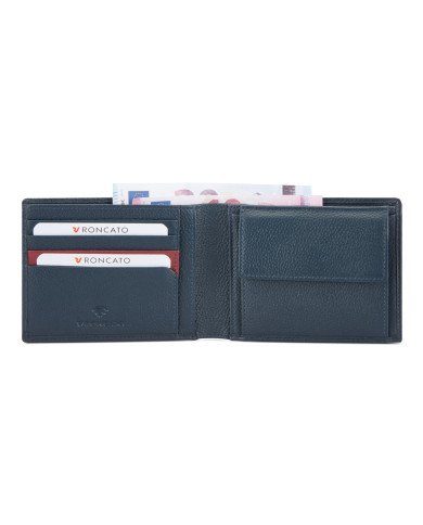 PORTAFOGLIO RONCATO UOMO ORIZZONTALE CON PORTA MONETE TRIAL DLX BLU NAVY 411145583