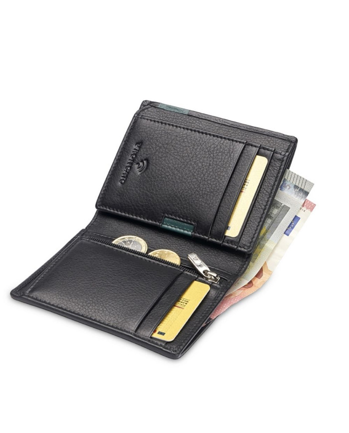 PORTAFOGLIO RONCATO UOMO VERTICALE COMPATTO MONACO NERO 10X9X2CM 41083701