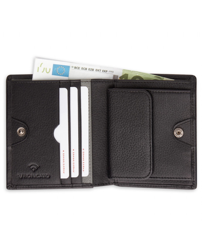 PORTAFOGLIO RONCATO UOMO PICCOLO CON PORTA MONETE ALASKA NERO 41241401 NERO 9X11X1,5CM 41241401