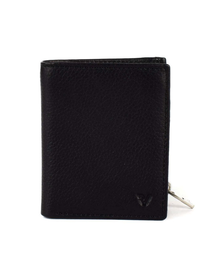 PORTAFOGLIO RONCATO UOMO FLAT WALLET CON PORTAMONETE  VESUVIO NERO/ANTRACITE 41002582 