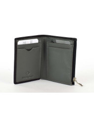 PORTAFOGLIO RONCATO UOMO FLAT WALLET CON PORTAMONETE  VESUVIO NERO/ANTRACITE 41002582 