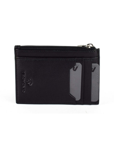 PORTA CARTE DI CREDITO RONCATO UOMO PIATTO CON CERNIERA MANCHESTER NERO 41006501