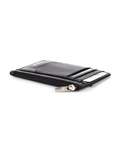 PORTA CARTE DI CREDITO RONCATO UOMO PIATTO CON CERNIERA MANCHESTER NERO 41006501