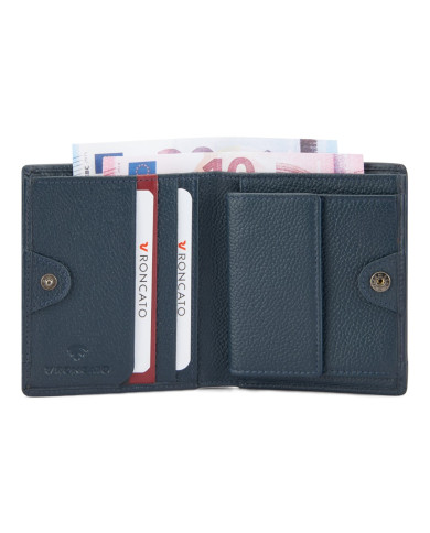 PORTAFOGLIO RONCATO UOMO PICCOLO CON PORTA MONETE TRIAL DLX BLU NAVY 11X9X1,5CM 41114783