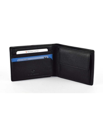 PORTAFOGLIO RONCATO UOMO ORIZZONTALE CON PATTA E PORTA MONETE TRIAL DLX NERO 41114401