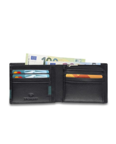 PORTAFOGLIO RONCATO UOMO ORIZZONTALE CON PORTAMONETE E ZIP MONACO NERO 9,5X12X2CM 41084201