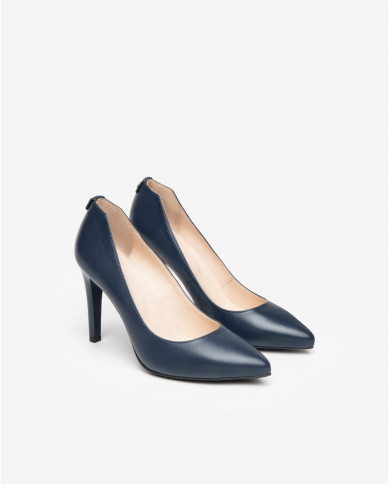 DECOLLETE' NEROGIARDINI DONNA PELLE BLU TACCO 9,5CM E413500DE/200