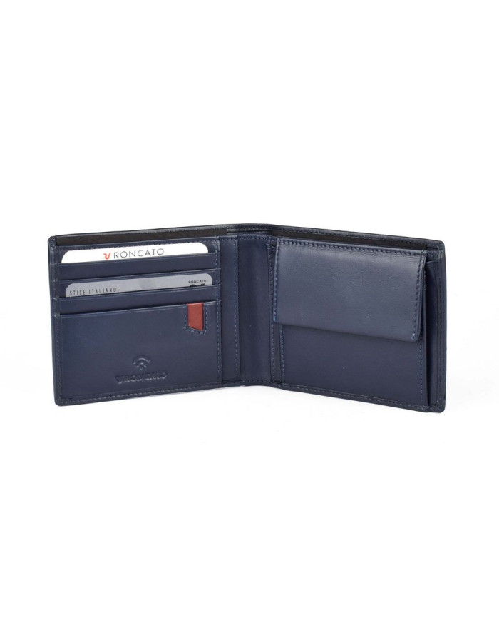 PORTAFOGLIIO ORIZZONTALE CON PORTA MONETE PASCAL NAVY 