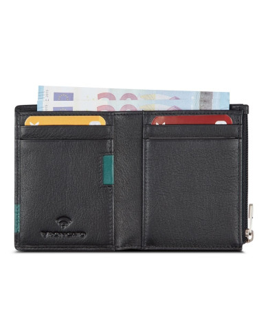 PORTAFOGLIO RONCATO PIATTO CON CERNIERA MONACO NERO 41084401