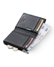 PORTAFOGLIO RONCATO PIATTO CON CERNIERA MONACO NERO 41084401