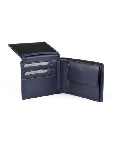 PORTAFOGLIO RONCATO UOMO ORIZZONTALE CON PORTA MONETE E PATTA PASCAL NAVY 41290023