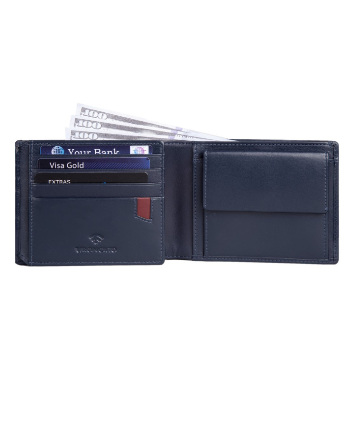 PORTAFOGLIO RONCATO UOMO ORIZZONTALE CON PATTA LATERALE PASCAL NAVY 41290323