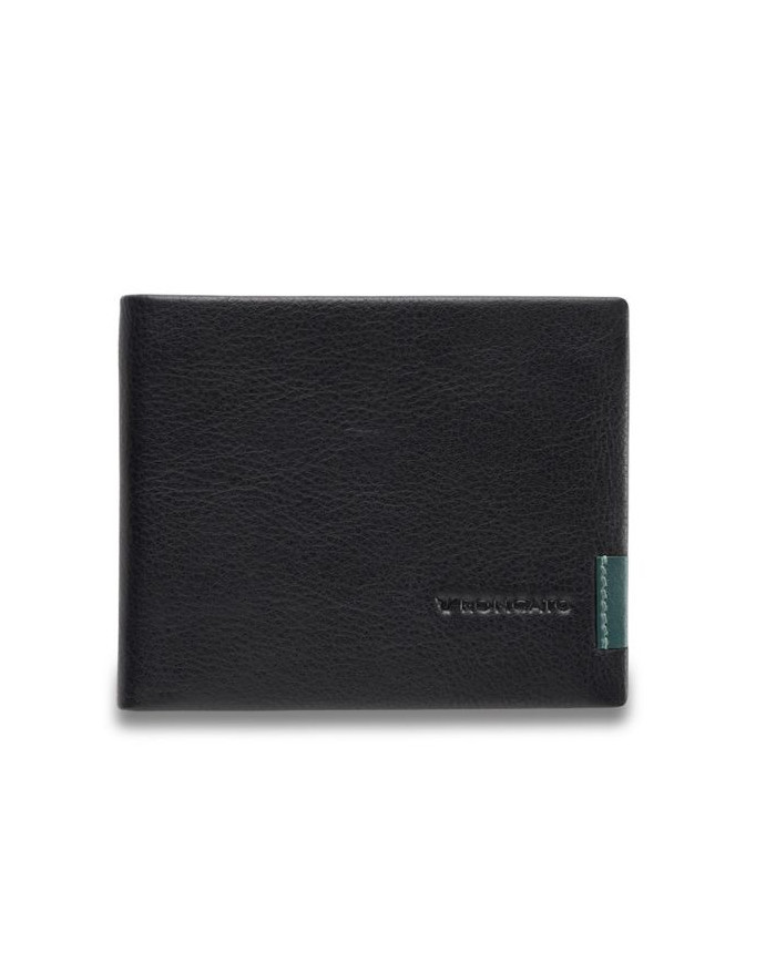 PORTAFOGLIO RONCATO ORIZZONTALE PORTA MONETE E POATTA MONACO NERO 41084001
