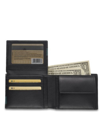 PORTAFOGLIO RONCATO ORIZZONTALE PORTA MONETE E POATTA MONACO NERO 41084001