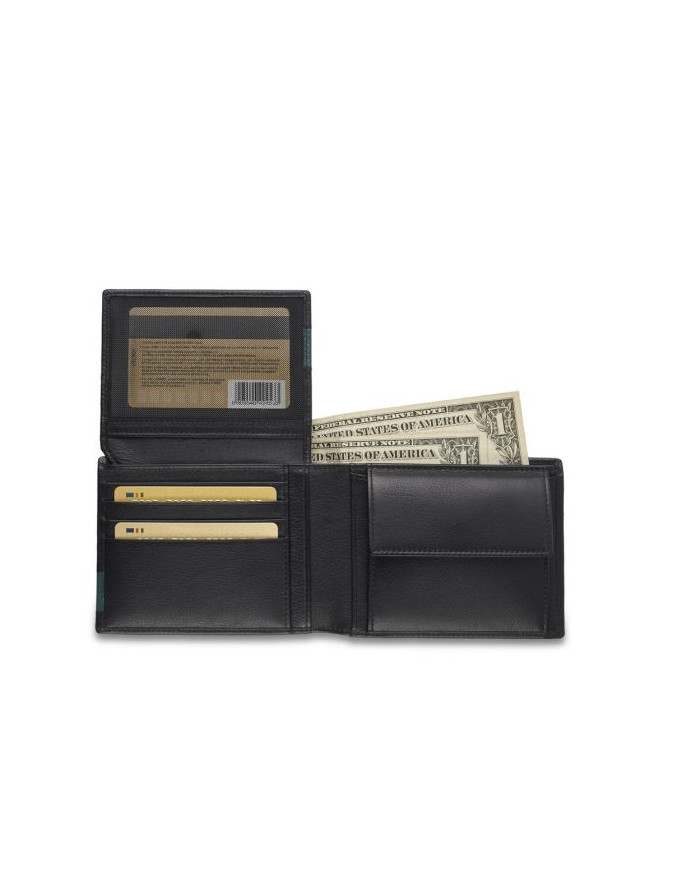 PORTAFOGLIO RONCATO ORIZZONTALE PORTA MONETE E POATTA MONACO NERO 41084001
