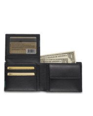 PORTAFOGLIO RONCATO ORIZZONTALE PORTA MONETE E POATTA MONACO NERO 41084001