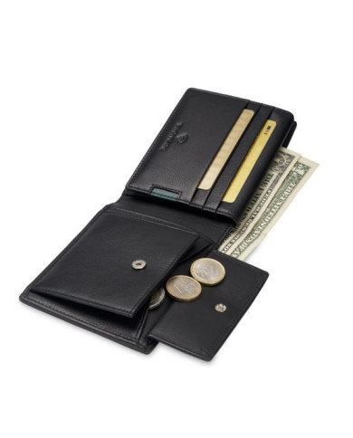 PORTAFOGLIO RONCATO ORIZZONTALE PORTA MONETE E POATTA MONACO NERO 41084001