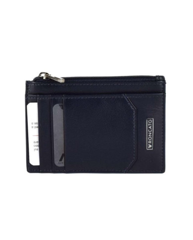 PORTA CARTE DI CREDITO RONCATO UOMO PIATTO CON CERNIERA MANCHESTER BLU NAVY 41006583