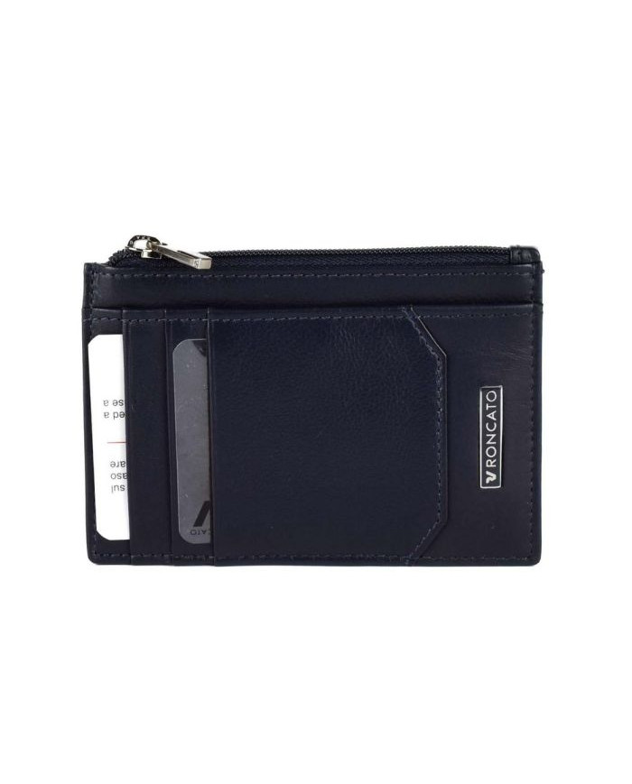PORTA CARTE DI CREDITO RONCATO UOMO PIATTO CON CERNIERA MANCHESTER BLU NAVY 41006583