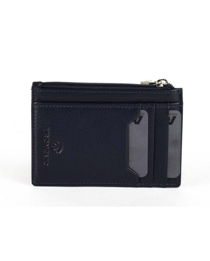PORTA CARTE DI CREDITO RONCATO UOMO PIATTO CON CERNIERA MANCHESTER BLU NAVY 41006583