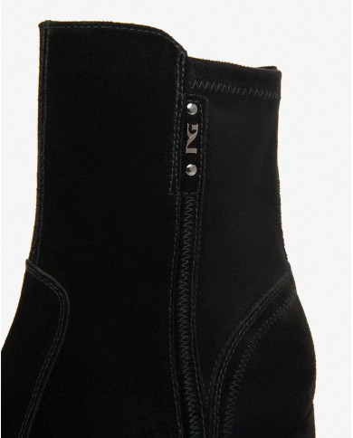 TRONCHETTO  NEROGIARDINI DONNA AROLD VELO NERO T.ALCANTARA NERO TPU ROMANA PLATO' TACCO 6CM I514311D/100