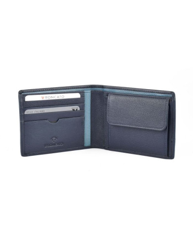 PORTAFOGLIO RONCATO UOMO ORIZZONTALE CON PORTA MONETE ALASKA NAVY 41241123