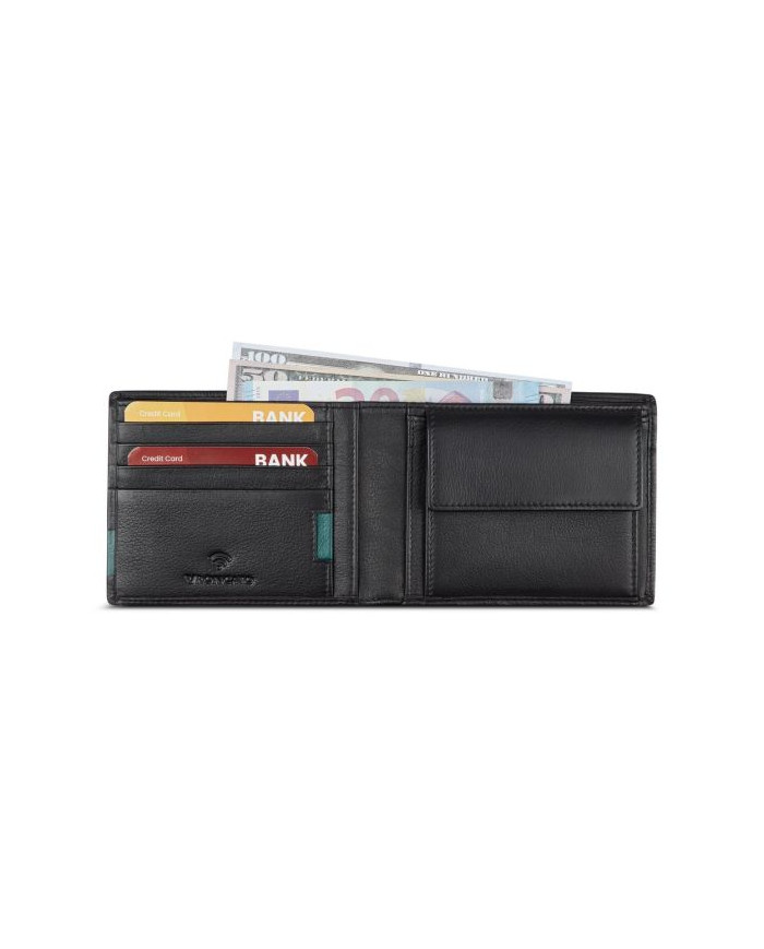 PORTAFOGLIO ORIZZONTALE  CON PORTA MONETE MONACO NERO 9,5X12,5X2CM 41084101