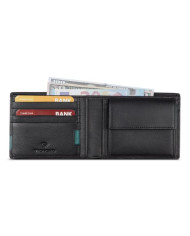 PORTAFOGLIO ORIZZONTALE  CON PORTA MONETE MONACO NERO 9,5X12,5X2CM 41084101