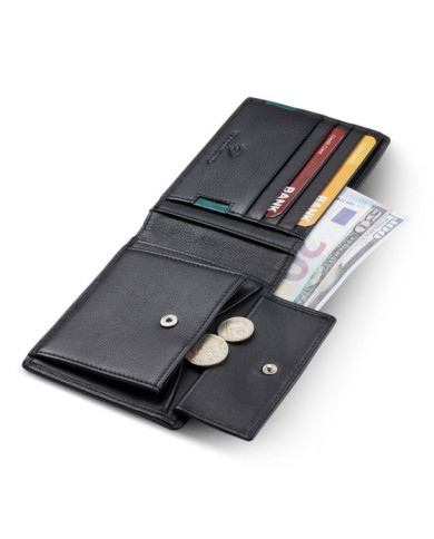 PORTAFOGLIO ORIZZONTALE  CON PORTA MONETE MONACO NERO 9,5X12,5X2CM 41084101