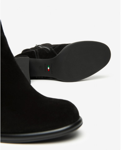 TRONCHETTO  NEROGIARDINI DONNA AROLD VELO NERO T.ALCANTARA NERO TPU ROMANA PLATO' TACCO 6CM I514311D/100