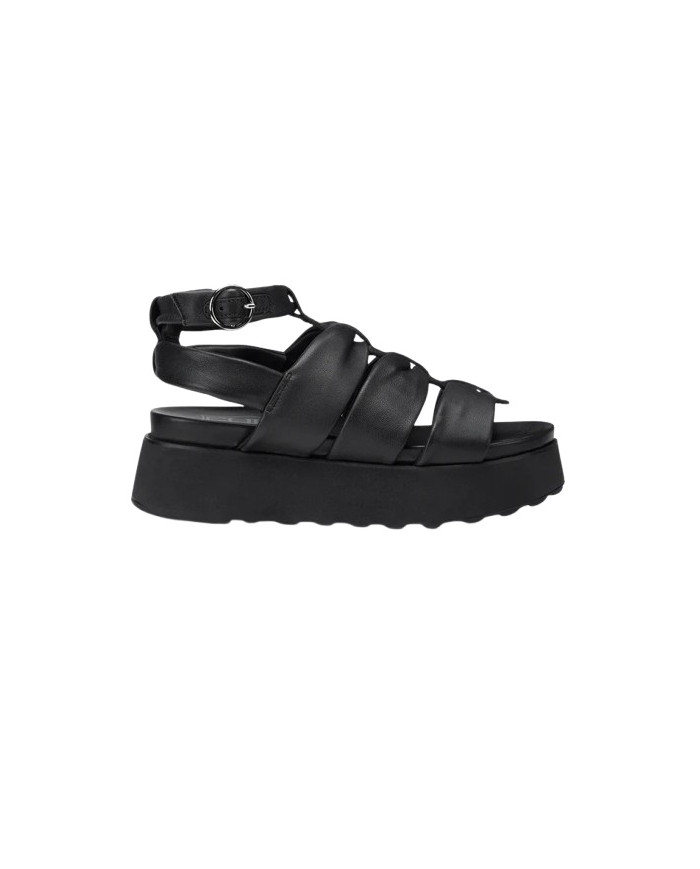 SANDALO CON ZEPPA CULT DONNA JANIS 4479 SANDAL W LEATHER BLACK CLW447900