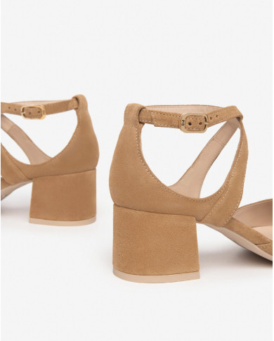 DECOLLETE' NEROGIARDINI DONNA SUEDE AMBRA TACCO 5CM E409502D/424