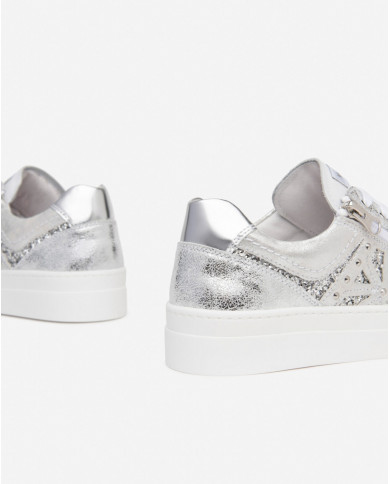 SNEAKERS NEROGIARDINI DONNA ZIP+LACCI WHITE E409930D/707