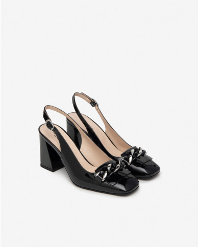 DECOLLETE' NEROGIARDINI DONNA VERNICE NERO ARIA OBERA E409490D/100