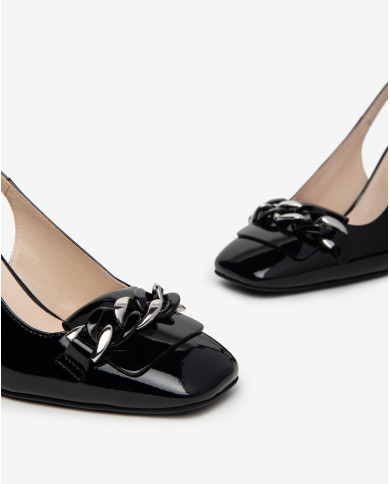 DECOLLETE' NEROGIARDINI DONNA VERNICE NERO ARIA OBERA E409490D/100