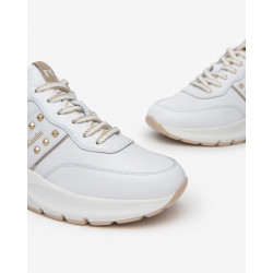 SNEAKERS NEROGIARDINI DONNA PELLE TESSUTO BIANCO E409853D/707