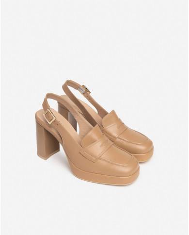 MOCASSINI CON TACCO NEROGIARDINI DONNA IN PELLE LINO TACCO 9CM E409461D/423