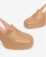 MOCASSINI CON TACCO NEROGIARDINI DONNA IN PELLE LINO TACCO 9CM E409461D/423