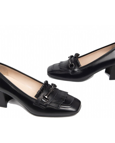 MOCASSINI NEROGIARDINI DONNA IN PELLE OBERA NERO 5,5CM I308650DE/100