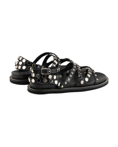 SANDALI CULT DONNA ROSHELLE 3886 SANDAL W LEATHER BLACK/SILVER STUDS CLW388604