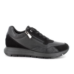 SNEAKERS DONNA NERO IN PELLE ZIP+LACCI 6672500