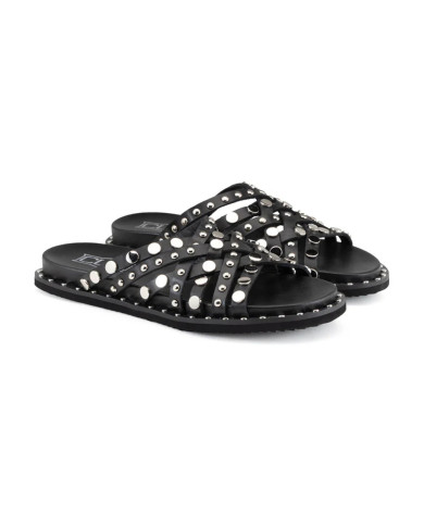 SANDALO CULT DONNA ROSHELLE 4275 SANDAL W LEATHER BLACK/SILVER STUDS CLW427503